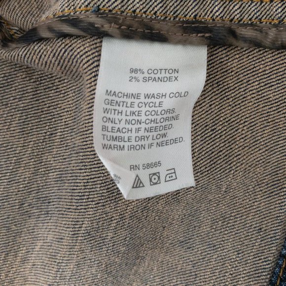 Nordstrom 90s M Cotton Stretchy Moto Jean Jacket - Picture 13 of 14